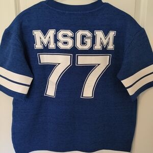 MSGM Blue and White Jersey Top